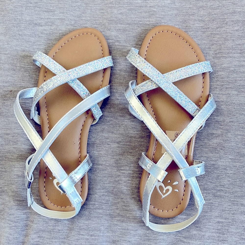 Justice strappy sandals, size 1.